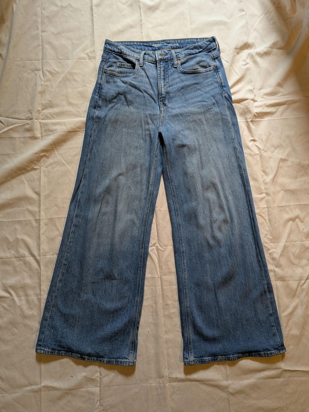 Old Navy Extra High-Rise Super Wide Leg Drapey Denim Jeans Medium Blue